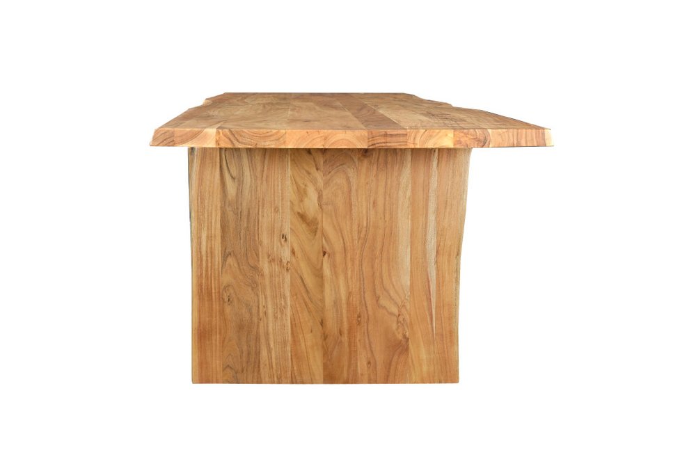 120" Brown Solid Wood Live Edge Sled Base Dining Table