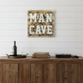 16" X 16" Brown And Gray Man Cave Wood And Metal Wall Decor