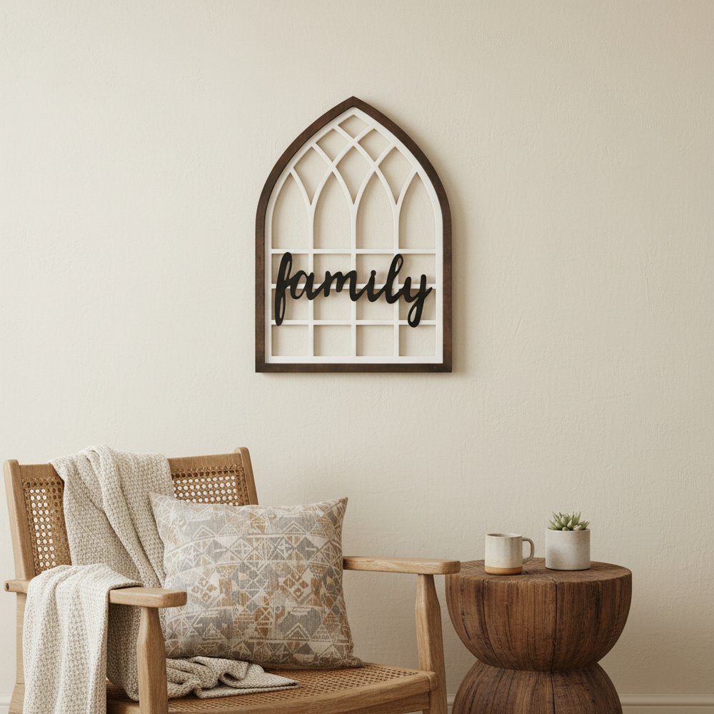 24" X 17" Brown And White Wood Wall Decor