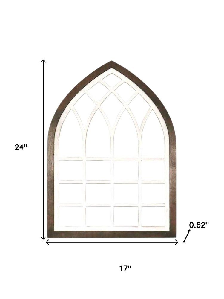 24" X 17" Brown And White Wood Wall Decor