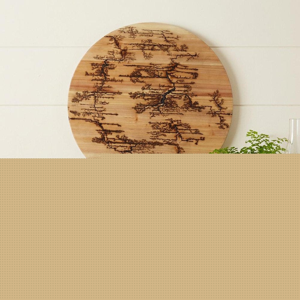 18" X 18" Black And Brown Wood Hanging Wall Decor