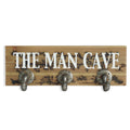 12" X 27" Natural Silver And White Man Cave Metal And Wood Wall Decor With Hooks