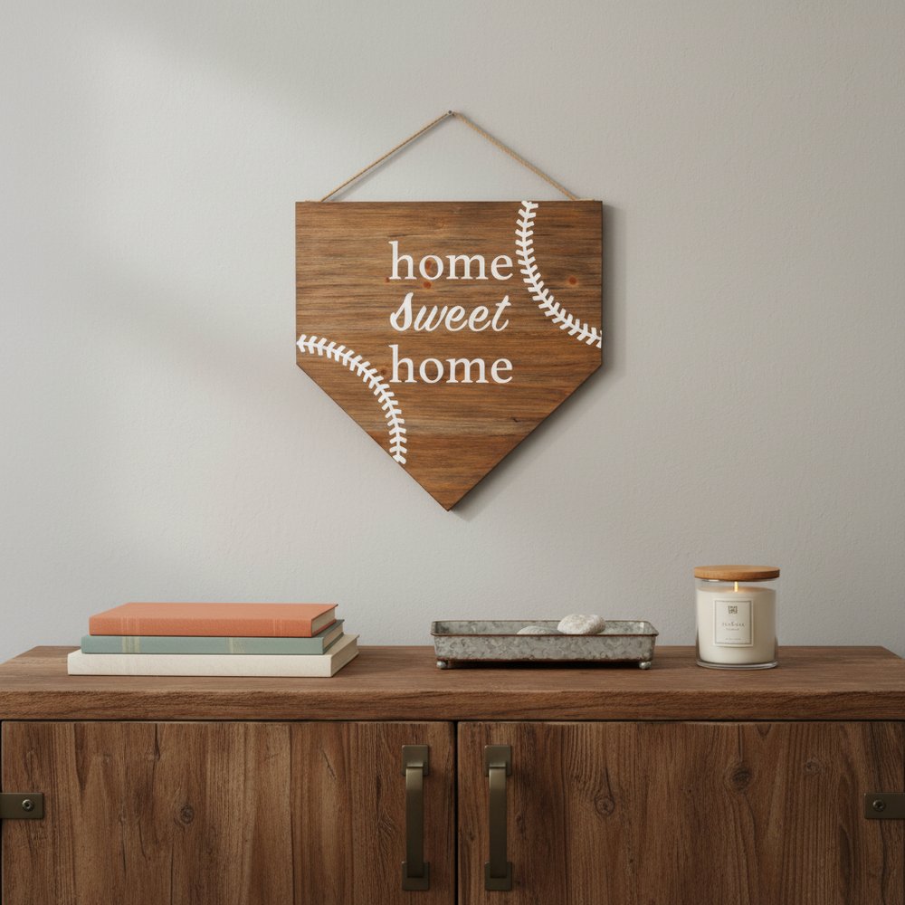 Set of Two Brown And White Home Sweet Home Wood Wall Decor