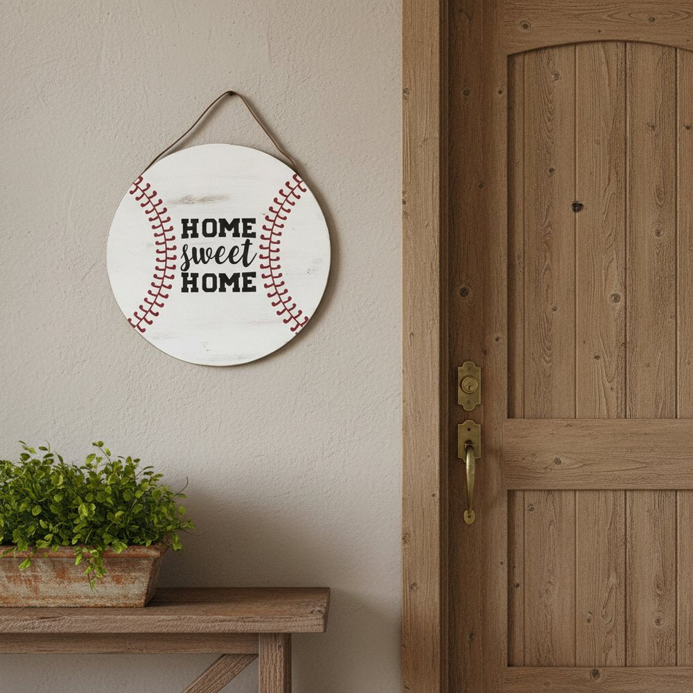 Set of Two Brown And White Home Sweet Home Wood Wall Decor