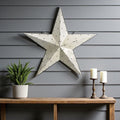 35" X 37" White Galvanized Metal Star Hanging Wall Decor