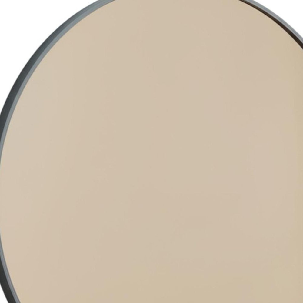 20" Black Metal Round Framed Bathroom Vanity Mirror