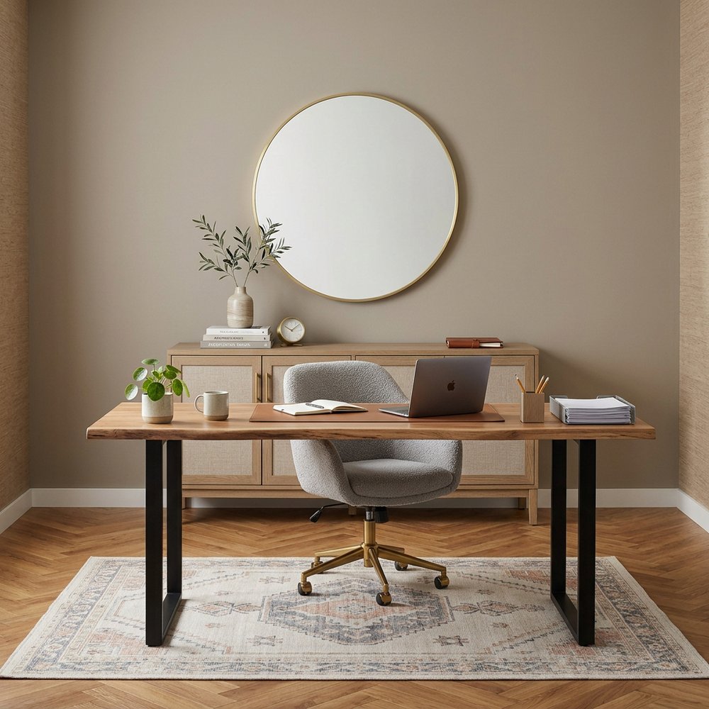 20" Gold Metal Round Framed Bathroom Vanity Mirror