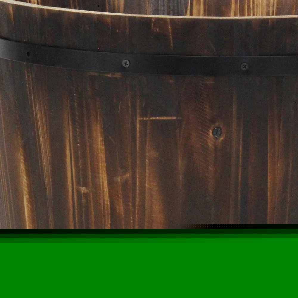 Brown Wood And Metal 1000 Ounce Round Distressed Planter Box