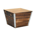 Natural And Silver Metal And Wood 1000 Ounce Square Distressed Planter Box