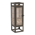15" Brown Geometric Iron Tabletop Pillar Candle Holder