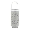 16" Gray Abstract Iron Tabletop Pillar Candle Holder