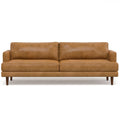 90" Sienna Leather Sofa With Brown Legs