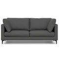 76" Gray Fabric Sofa With Black Legs