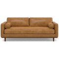 89" Sienna Leather Sofa With Brown Legs