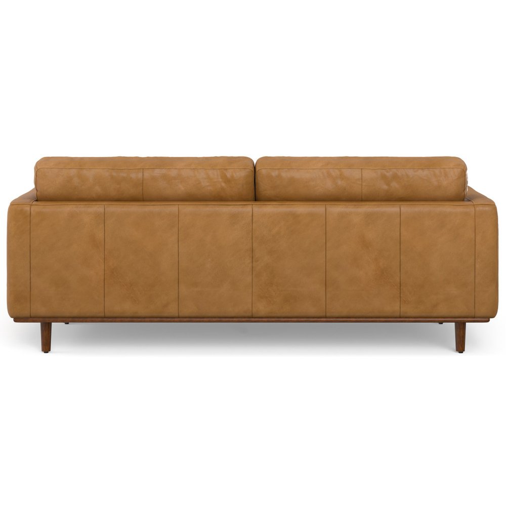 89" Sienna Leather Sofa With Brown Legs