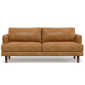 76" Sienna Leather Sofa With Brown Legs
