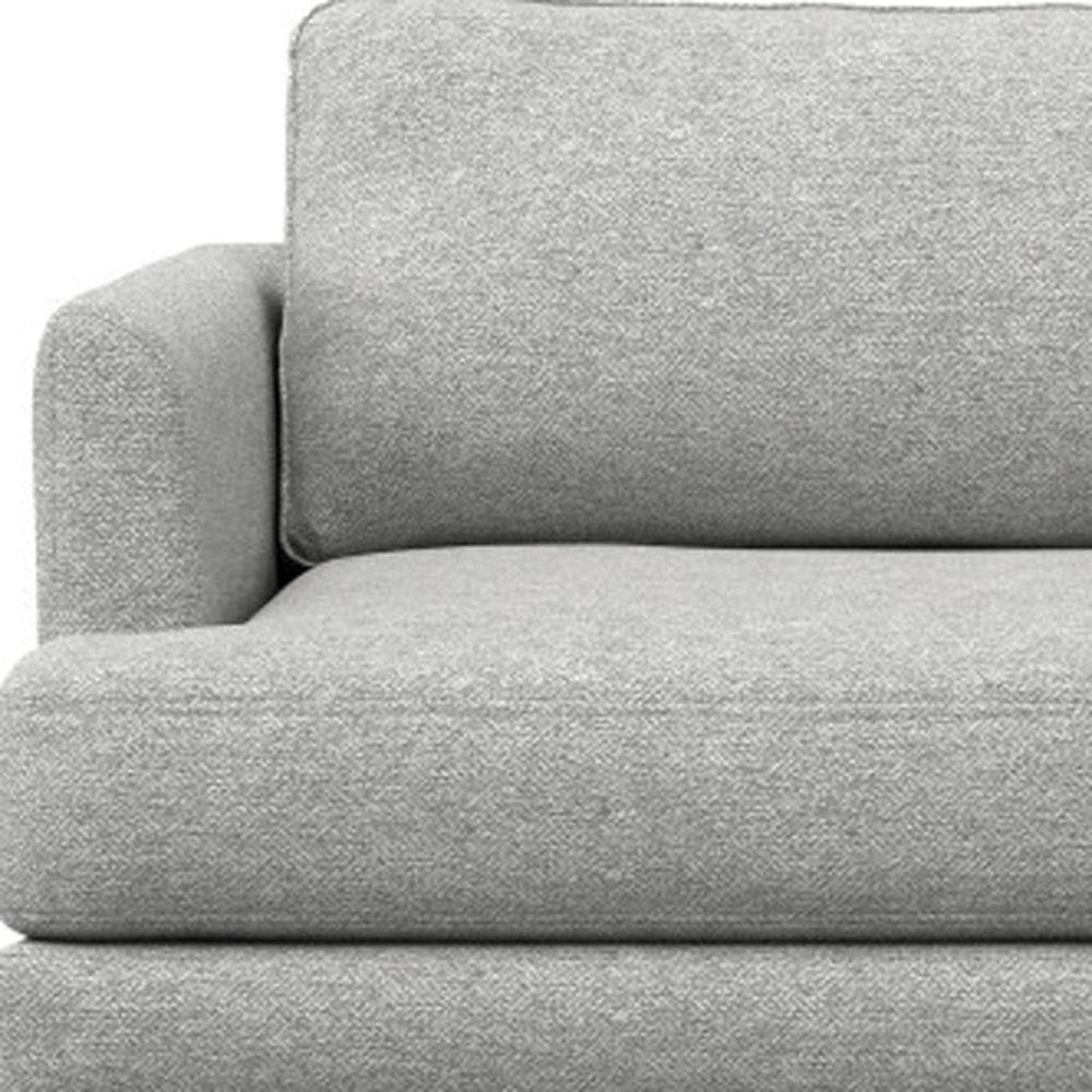 76" Gray Fabric Sofa With Brown Legs