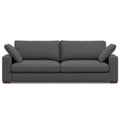 96" Gray Fabric Sofa With Brown Legs