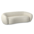 89" Cream Fabric Sofa With Walnut Legs