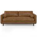 89" Brown Leather Sofa
