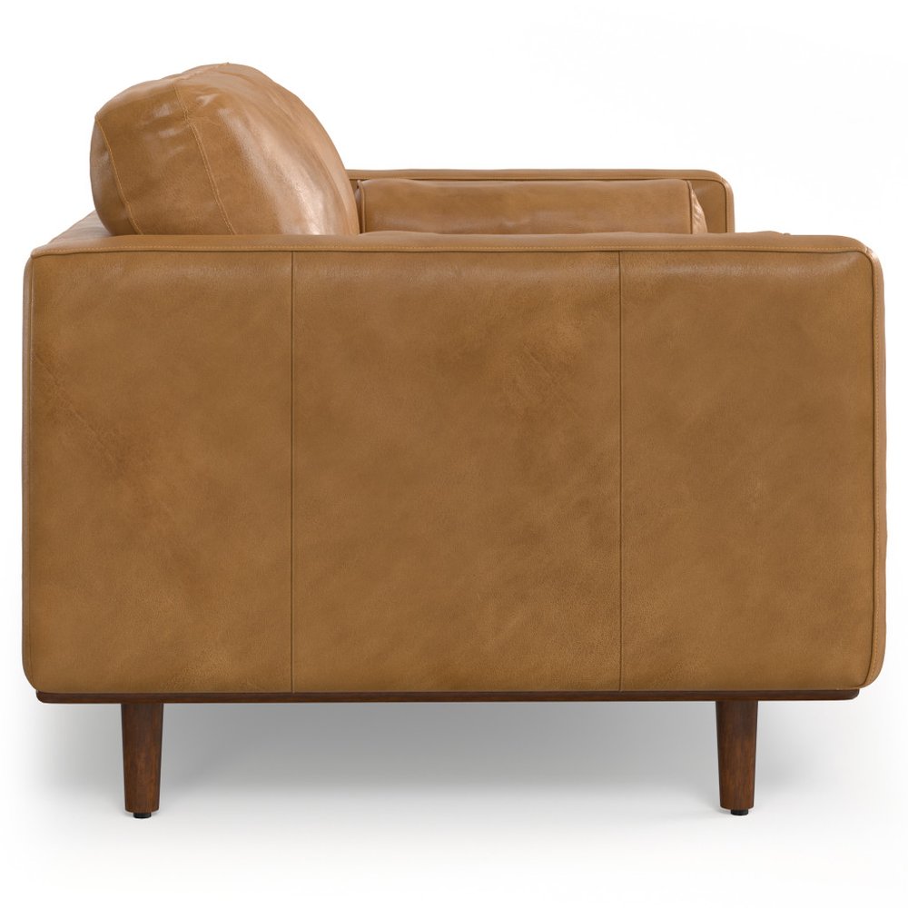 72" Sienna Leather Sofa With Brown Legs