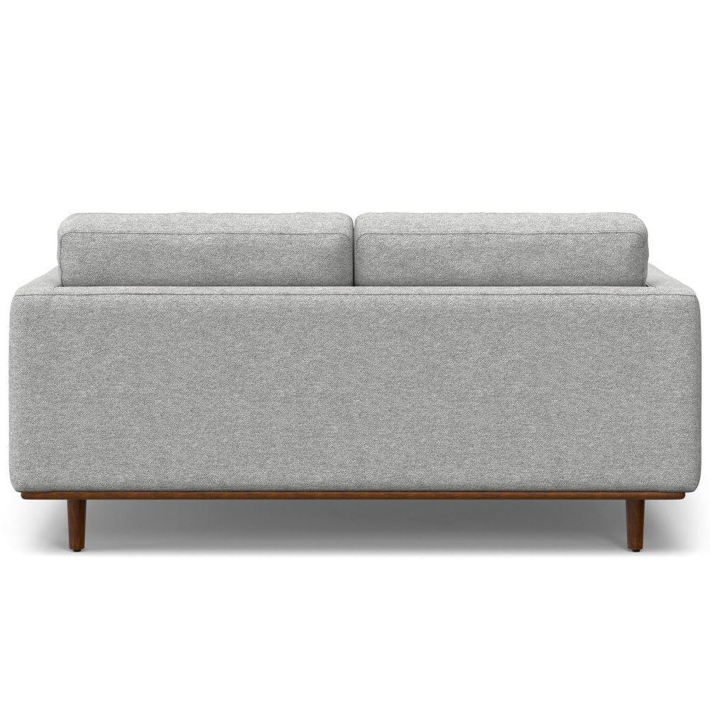 72" Gray Fabric Sofa With Brown Legs