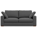 78" Gray Fabric Sofa With Brown Legs