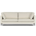 90" Cream Fabric Sofa With Black Legs