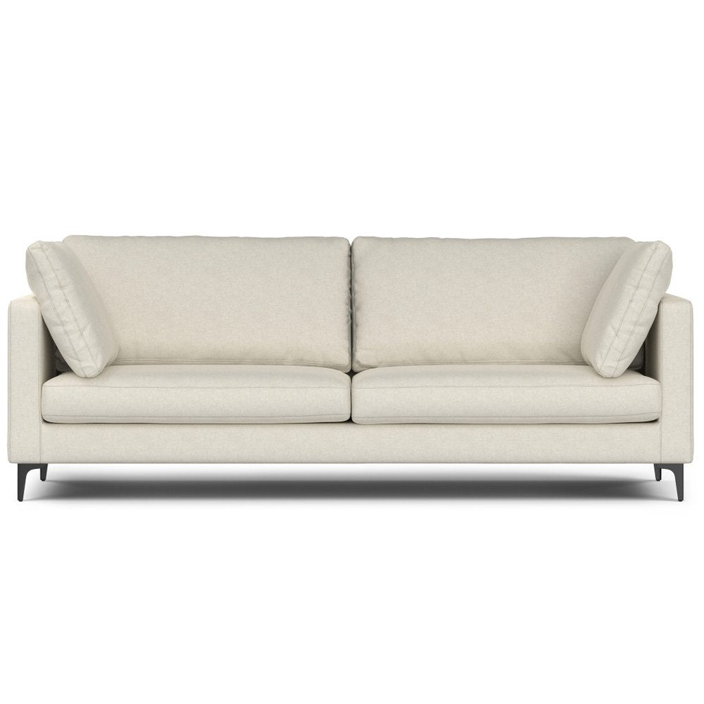90" Cream Fabric Sofa With Black Legs