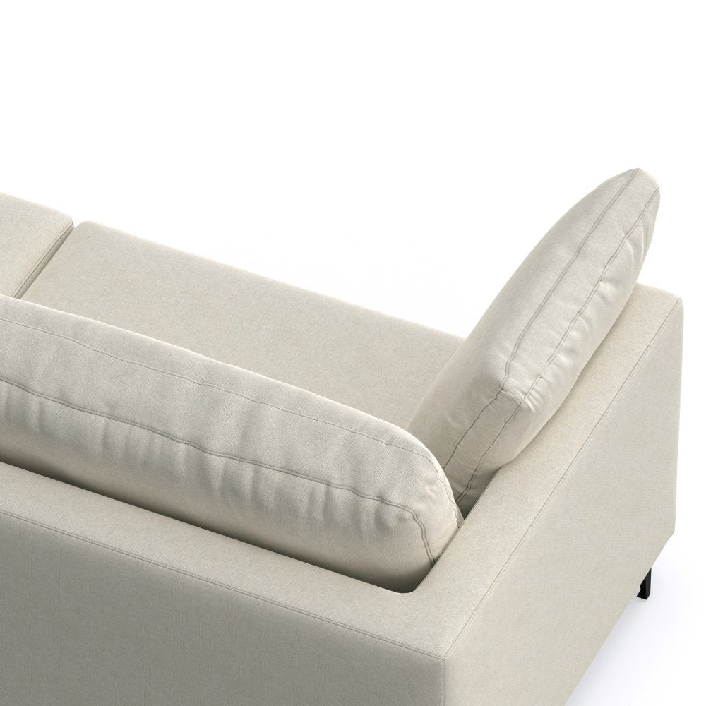 90" Cream Fabric Sofa With Black Legs