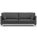 90" Gray Fabric Sofa With Black Legs