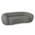 89" Gray Fabric Sofa With Walnut Legs