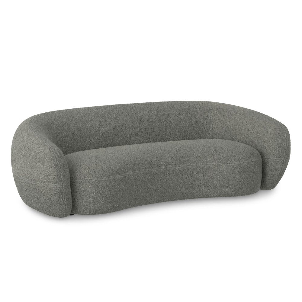89" Gray Fabric Sofa With Walnut Legs