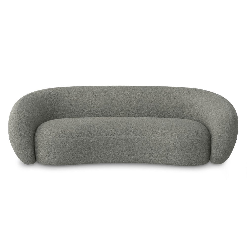 89" Gray Fabric Sofa With Walnut Legs