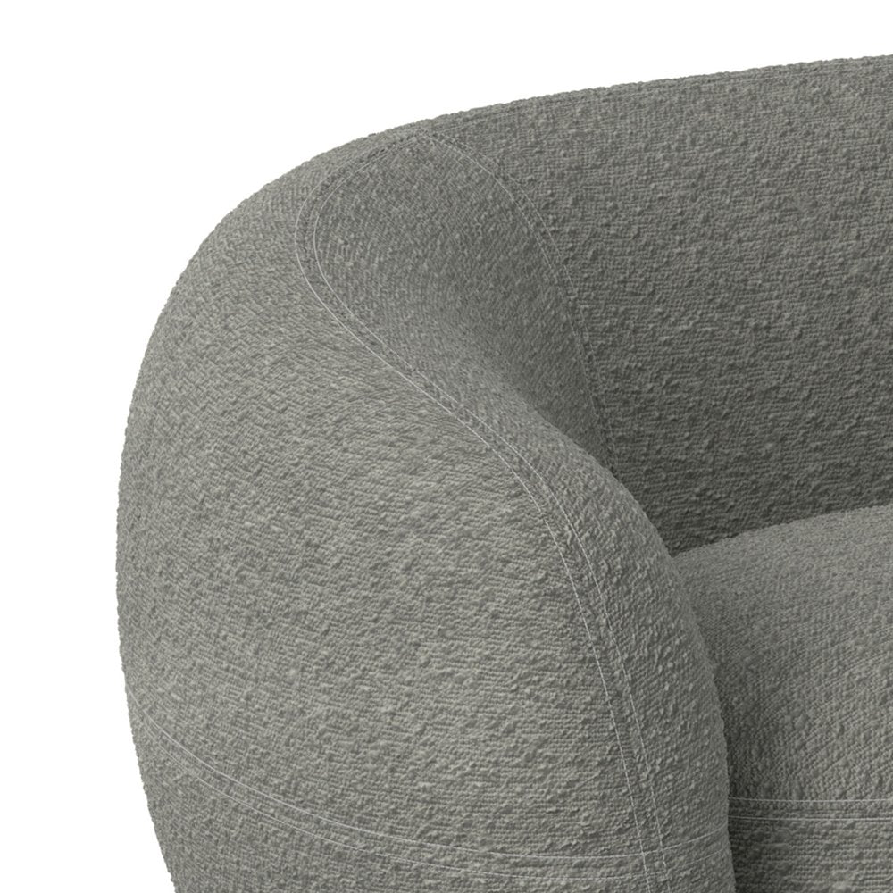 89" Gray Fabric Sofa With Walnut Legs