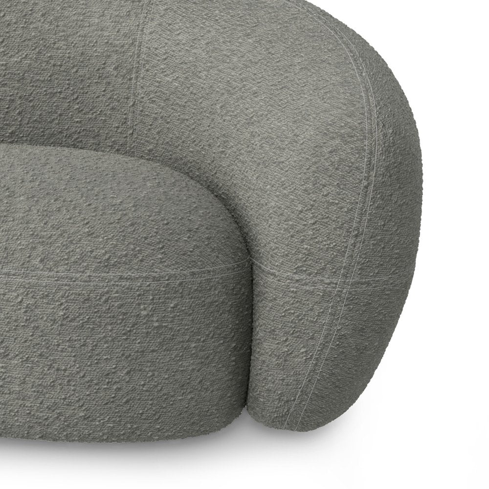 89" Gray Fabric Sofa With Walnut Legs