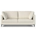 76" Cream Fabric Sofa With Black Legs