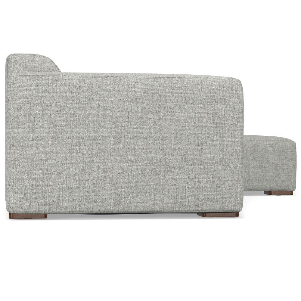 122" Gray Fabric Modular Sofa With Brown Legs
