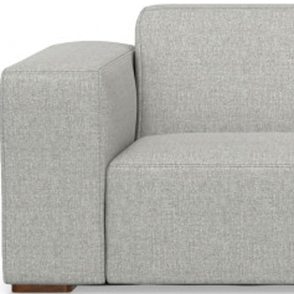 122" Gray Fabric Modular Sofa With Brown Legs