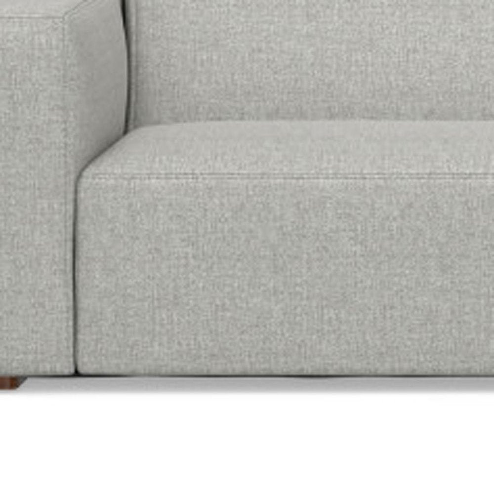 122" Gray Fabric Modular Sofa With Brown Legs