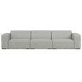 122" Gray Fabric Modular Sofa With Brown Legs