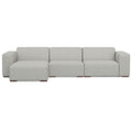 122" Gray Fabric Modular Sofa With Brown Legs