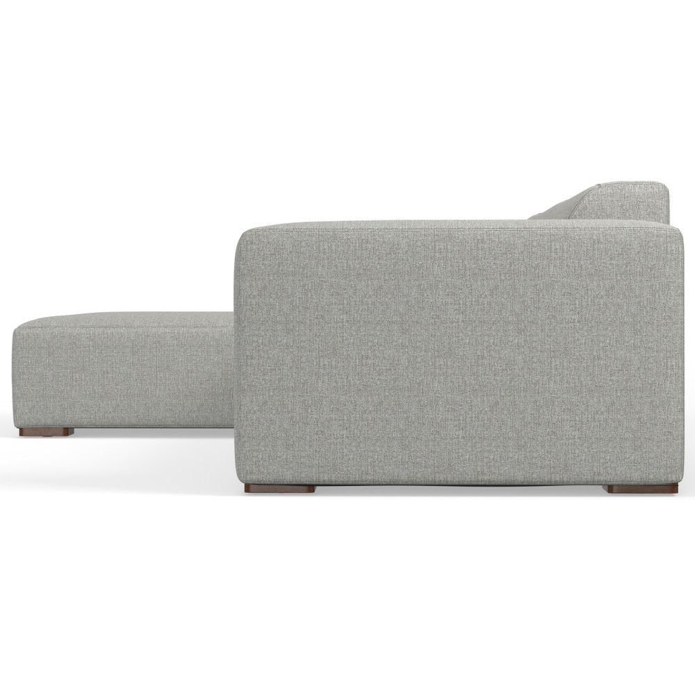 122" Gray Fabric Modular Sofa With Brown Legs