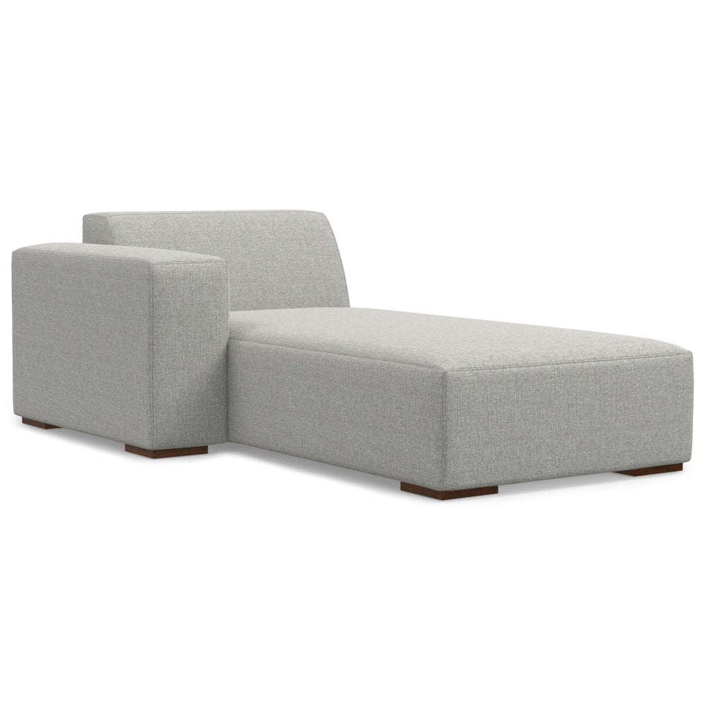 122" Gray Fabric Modular Sofa With Brown Legs