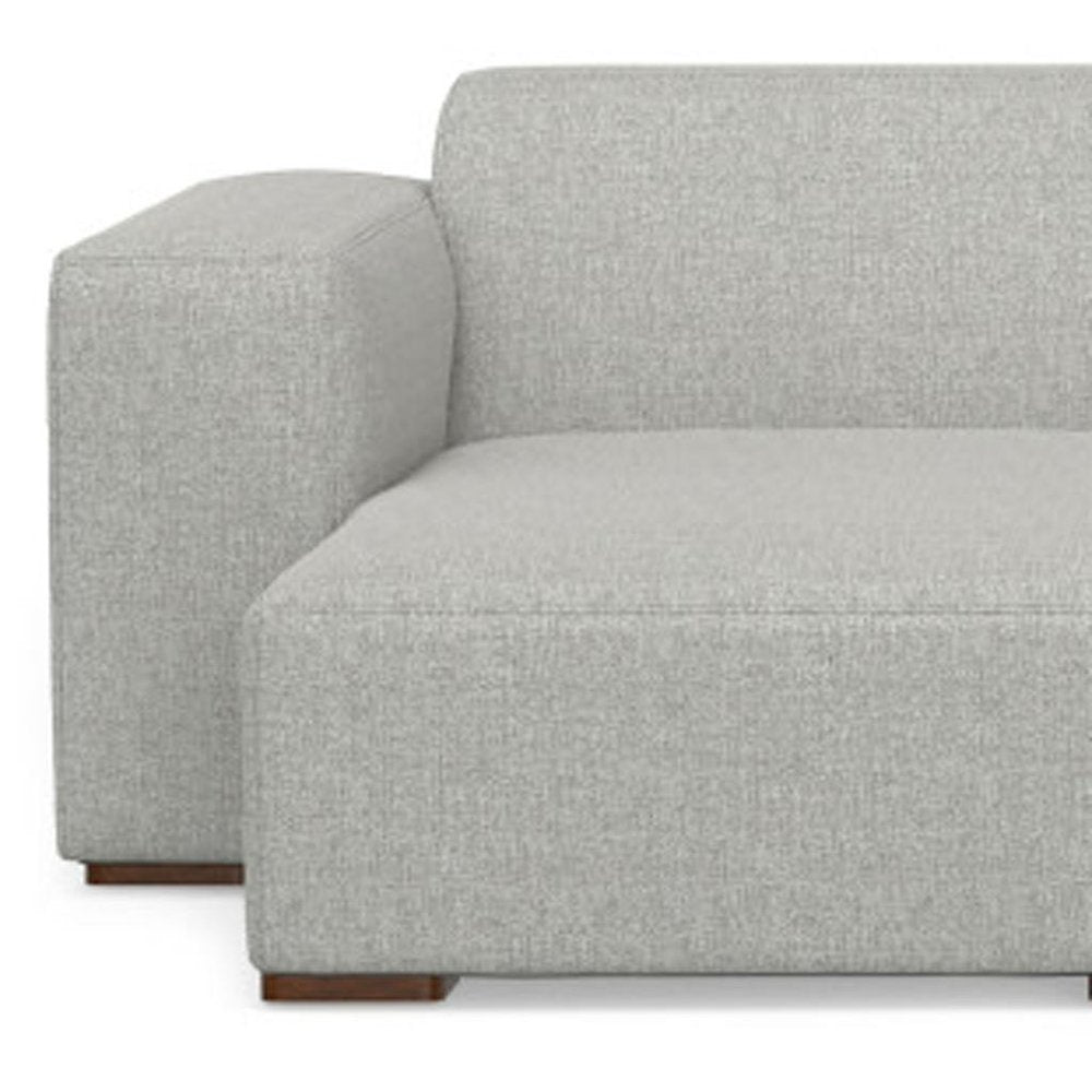 122" Gray Fabric Modular Sofa With Brown Legs