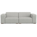 88" Gray Fabric Modular Sofa With Brown Legs