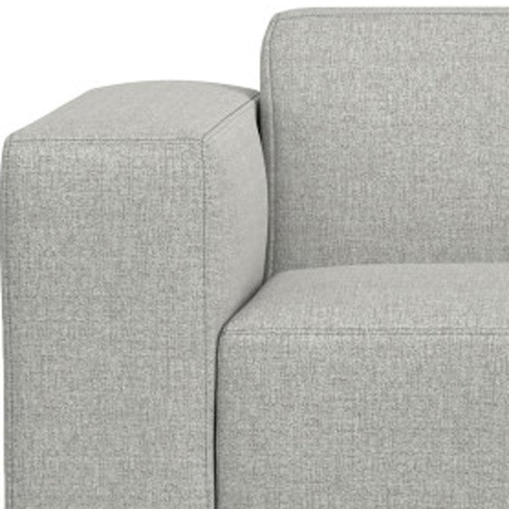 88" Gray Fabric Modular Sofa With Brown Legs