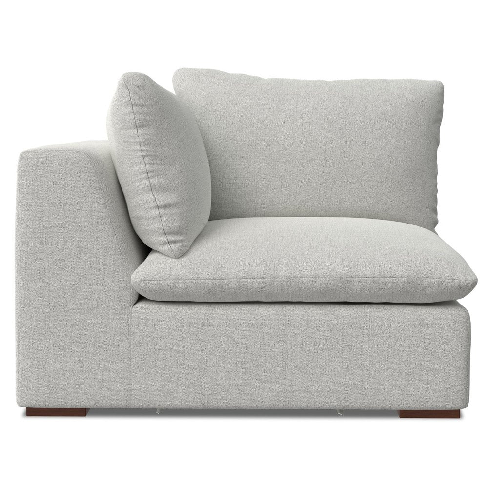 44" Gray Fabric Modular Sofa With Brown Legs