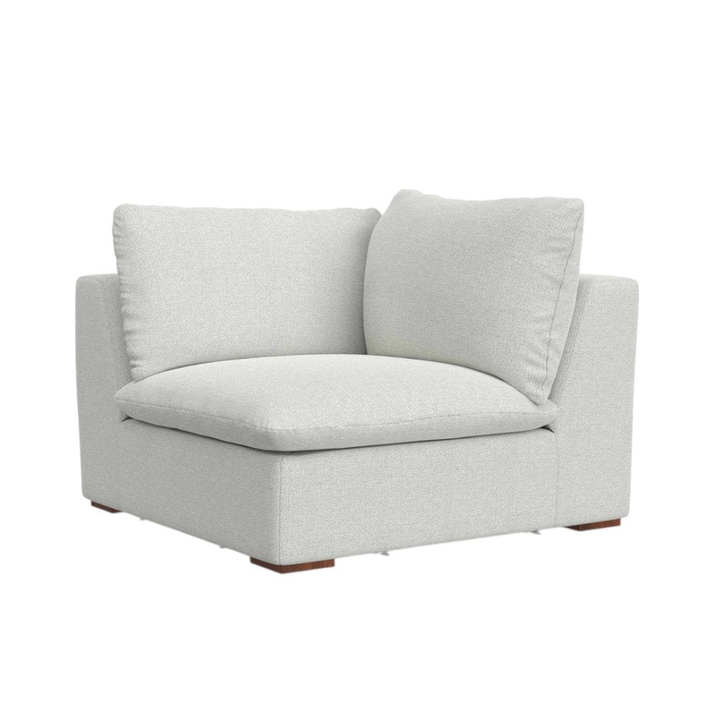 44" Gray Fabric Modular Sofa With Brown Legs