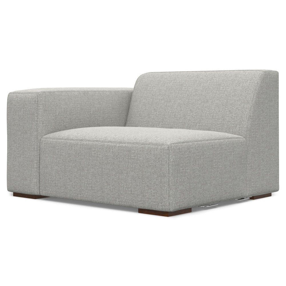 44" Gray Fabric Modular Sofa With Brown Legs